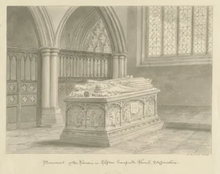 Clifton Campville Church - Vernon Monument: sepiateckning