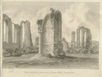 Croxden Abbey: sepiateckning