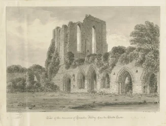 Croxden Abbey: sepiateckning