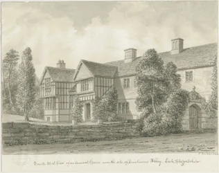 Dieulacres Abbey - Ancient House: sepiateckning