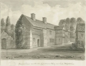 Dieulacres Abbey - Ancient House: sepiateckning