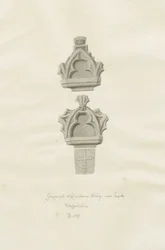 Dieulacres Abbey: sepiateckning