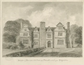 Dimsdale Old Hall: sepiateckning, 1841