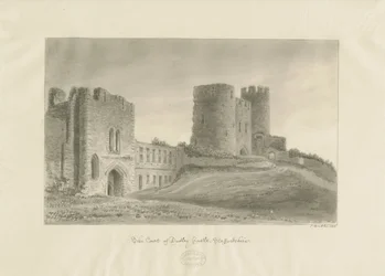 Dudley Castle - The Keep: sepiateckning