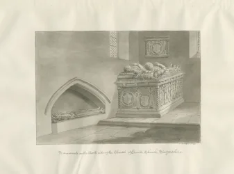 Enville Church - Monument: sepiateckning