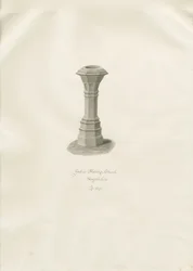 Typsnitt i Aldridge Church: sepiateckning