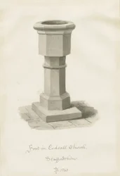 Typsnitt i Codsall Church: sepiateckning