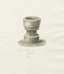 Typsnitt i Dilhorne Church: sepiateckning, 1847