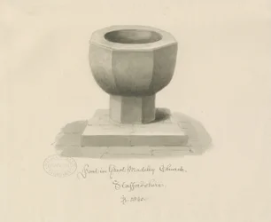 Typsnitt i Madeley Church: sepiateckning