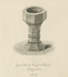 Typsnitt i Mayfield Church: sepiateckning