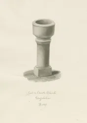 Typsnitt i Onecote Church: sepiateckning, 1847