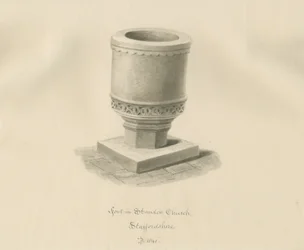 Typsnitt i Standon Church: sepiateckning