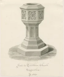Typsnitt i Trentham Church: sepiateckning, 1844