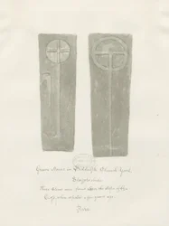 Gravstenar i Biddulph Churchyard: sepiateckning
