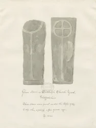 Gravstenar i Biddulph Churchyard: sepiateckning