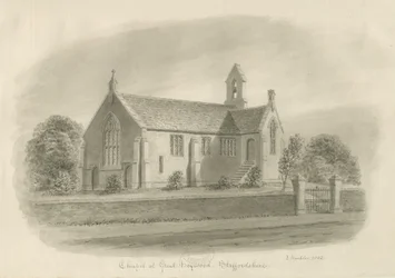 Great Haywood Chapel: sepiateckning