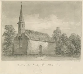Haselour kapell: sepiateckning, 1828