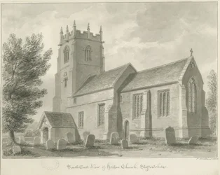 Horton Church: sepiateckning