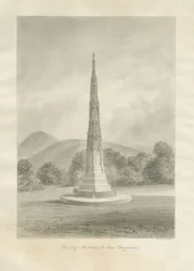 Ilam Village - Kors: sepiateckning