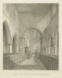 Interiör av Eccleshall Church: sepiateckning, 1842