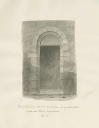 Interiör av Standon Church: sepiateckning, 24 maj 1847 (ritning)