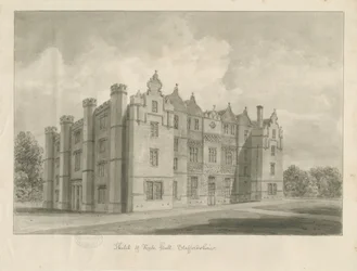 Keele Hall: sepiateckning