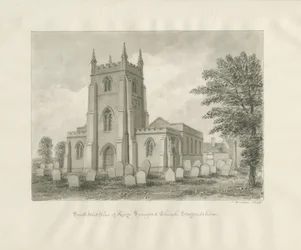 Kingswinford Church: sepiateckning