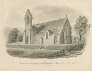 Knightley Chapel: sepiateckning