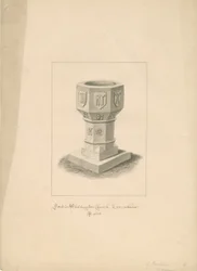 Lancashire - Waddington Church - Typsnitt: sepiateckning, 1808