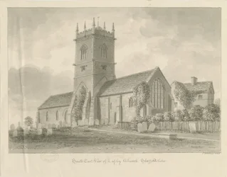 Lapley Church: sepiateckning