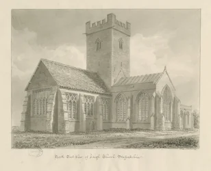 Leigh Church: sepiateckning