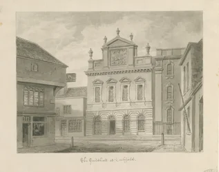Lichfield - Guildhall: sepiateckning