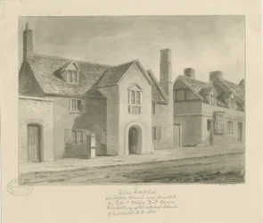 Lichfield - Hospital for Women: sepiateckning