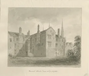 Lichfield - Old House in The Close: sepiateckning