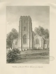 Lichfield - St. Tchads kyrka: sepiateckning