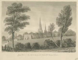 Lichfield - Stowe: sepiateckning