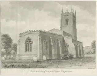 Mayfield Church: sepiateckning, 1844