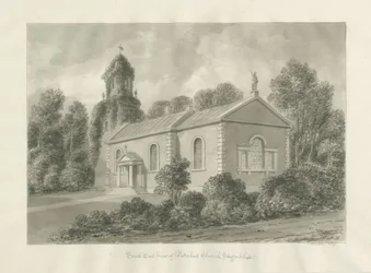 Patshulls kyrka: sepiateckning