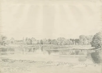 Patshull House - Park and Pool: blyertsteckning, 25 augusti 1820