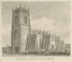 Penkridge Church: sepiateckning, 1837