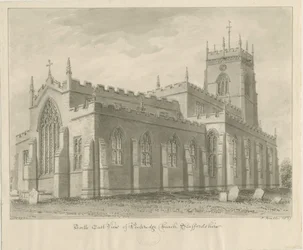 Penkridge Church: sepiateckning, 1837