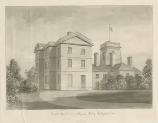 Ranton Abbey [Priory]: sepiateckning, 1842