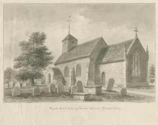 Ranton Church: sepiateckning, 1842