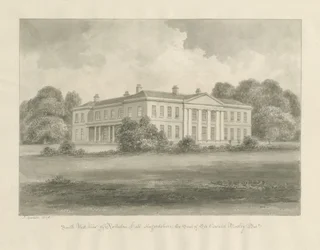 Rolleston Hall: sepiateckning