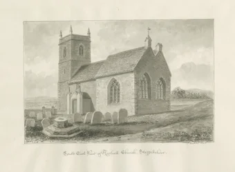 Rushall Church: sepiateckning, 1845