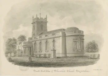 Shareshill Church: sepiateckning, 1843