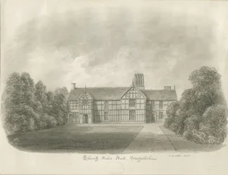 Sheriffhales Hall: sepiateckning
