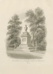 Shugborough - Kattmonument: sepiateckning