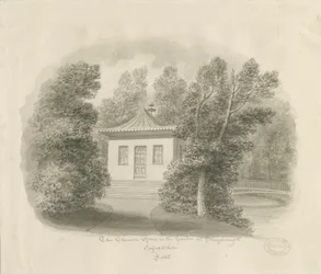 Shugborough - Det kinesiska rummet: sepiatvättteckning