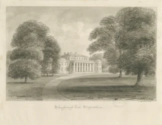 Shugborough Hall: sepiateckning